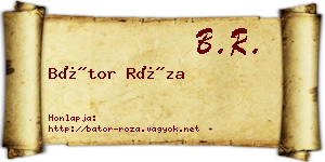 Bátor Róza névjegykártya